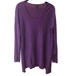 Eileen Fisher Womens Long Sleeve Top Tunic Size Small Merino & Alpaca Wool NOTE